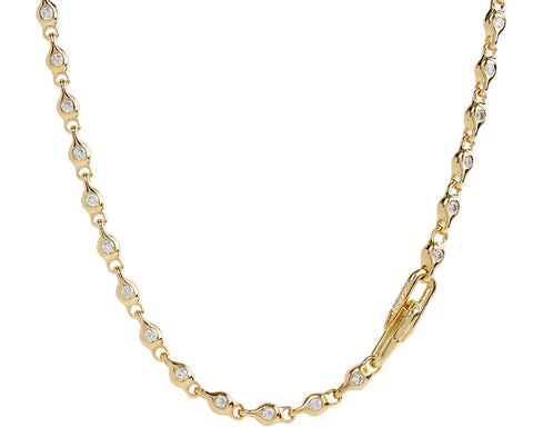 Uniform Object Double Sided Diamond Chain Necklace