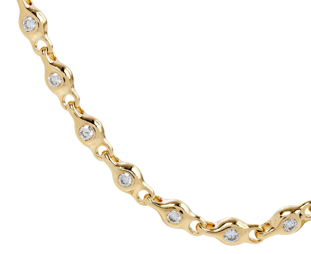 Uniform Object Double Sided Diamond Chain Necklace Close Up Links