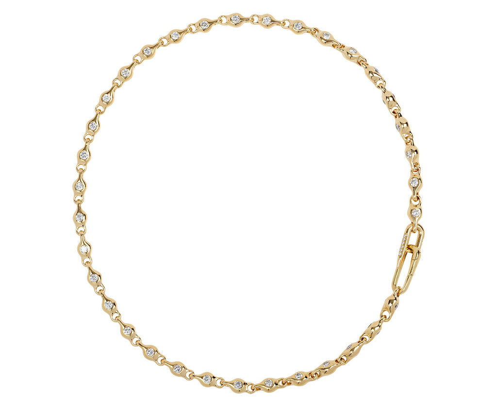 Uniform Object Double Sided Diamond Chain Necklace Full Necklace