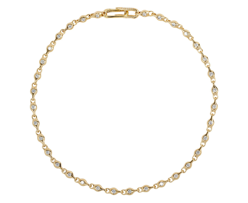 Uniform Object Double Sided Diamond Chain Necklace Full Necklace Clasp Back