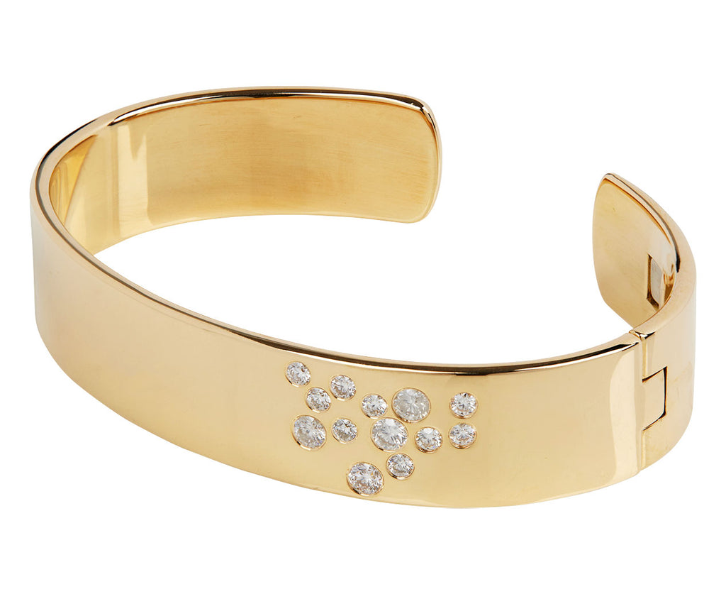 Uniform Object Diamond Open Cuff Bracelet