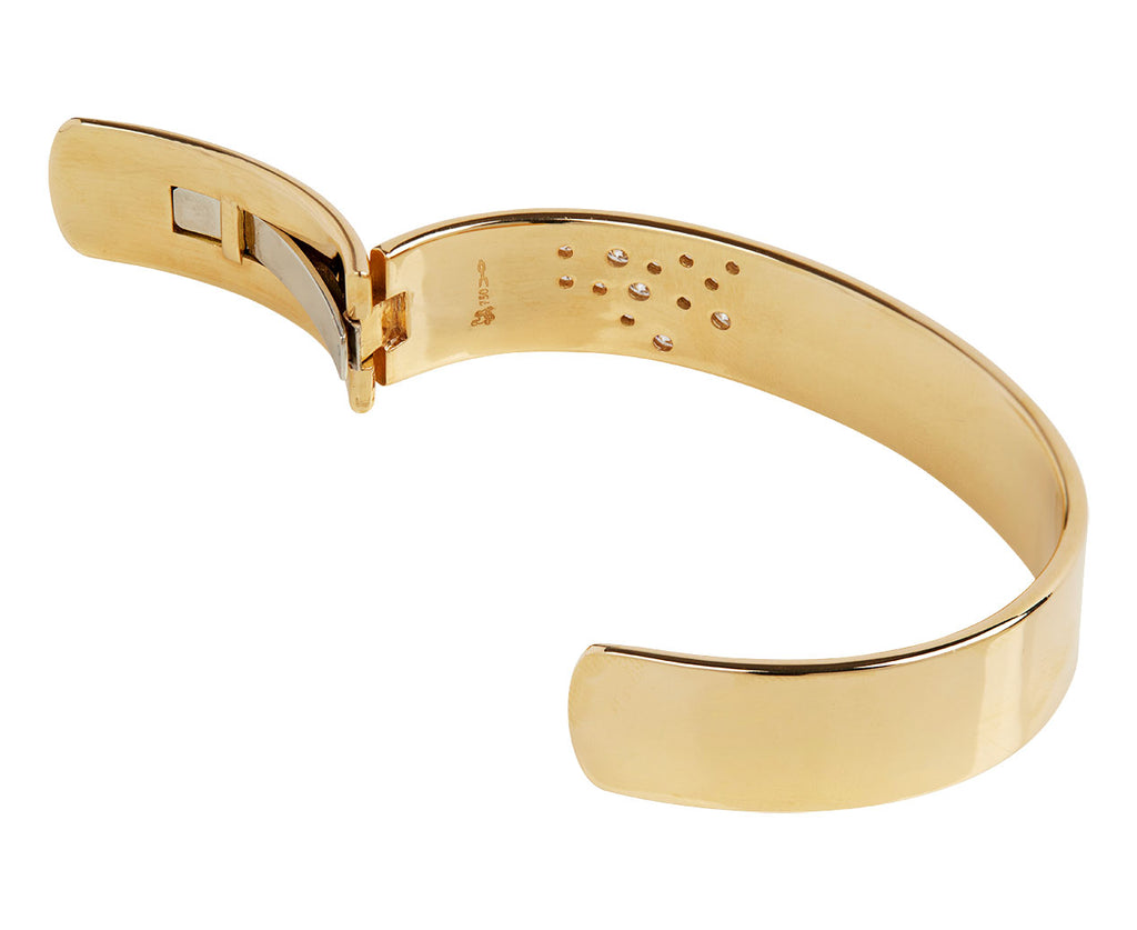 Uniform Object Diamond Open Cuff Bracelet