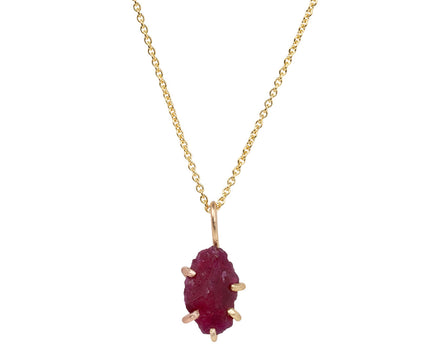 Small Ruby Pendant Necklace