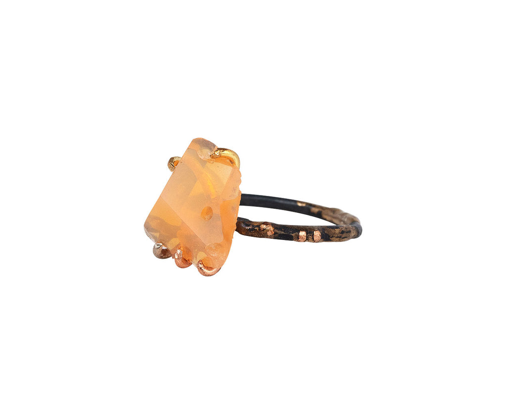 Light Mexican Fire Opal Ring