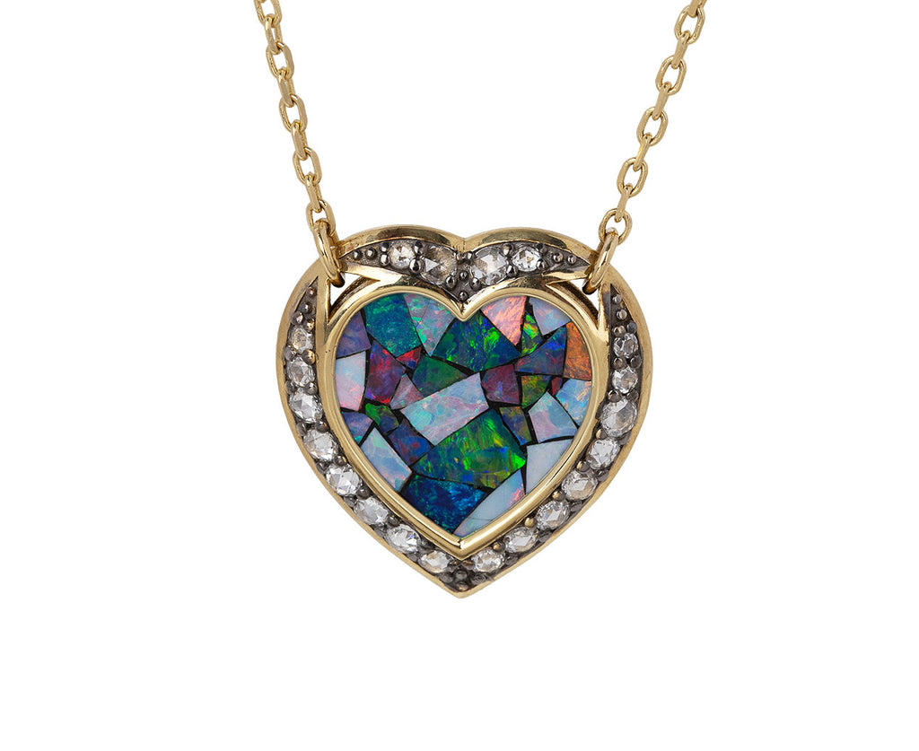 Venyx Opal Mosaic Anahata Pendant Necklace Close Up