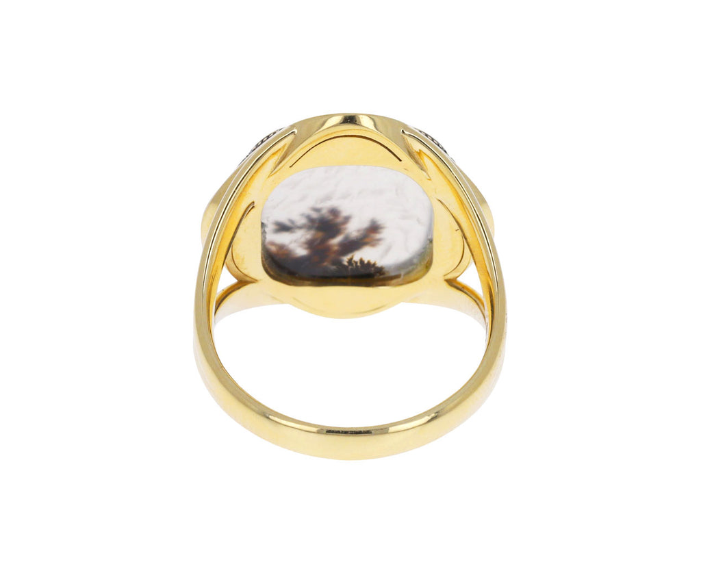 Diamond and Dendritic Agate Thalia Square Ring