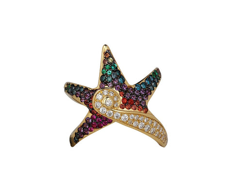 Venyx Rainbow Starfish Ring