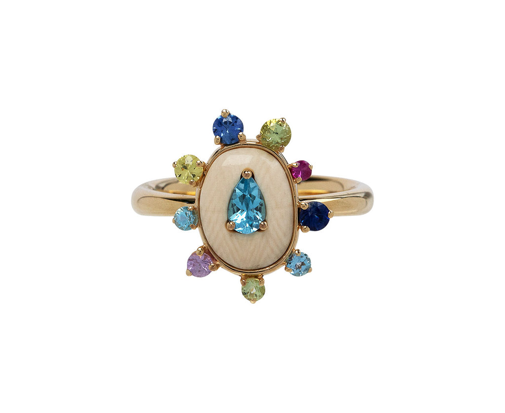 Francesca Villa Liberty Sapphire Blue Topaz and Peridot Ring