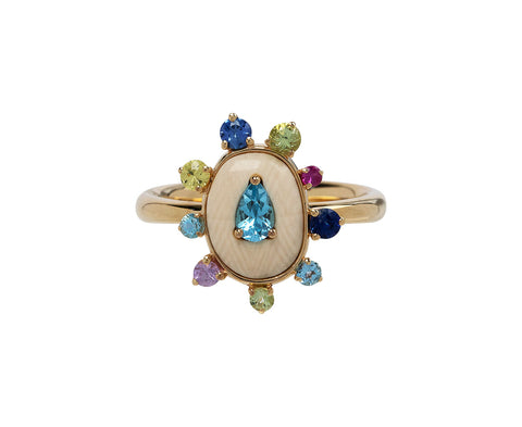 Francesca Villa Liberty Sapphire, Blue Topaz and Peridot Ring