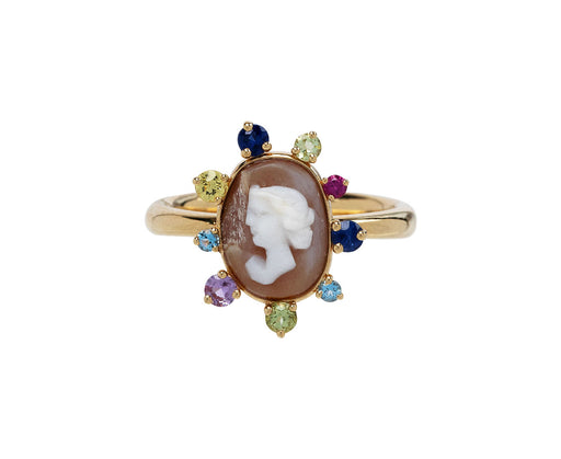 Francesca Villa Be Cool Vintage Cameo Rainbow Sapphire Ring