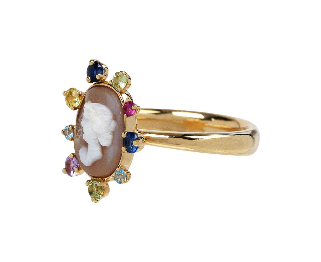 Francesca Villa Be Cool Vintage Cameo Rainbow Sapphire Ring Side