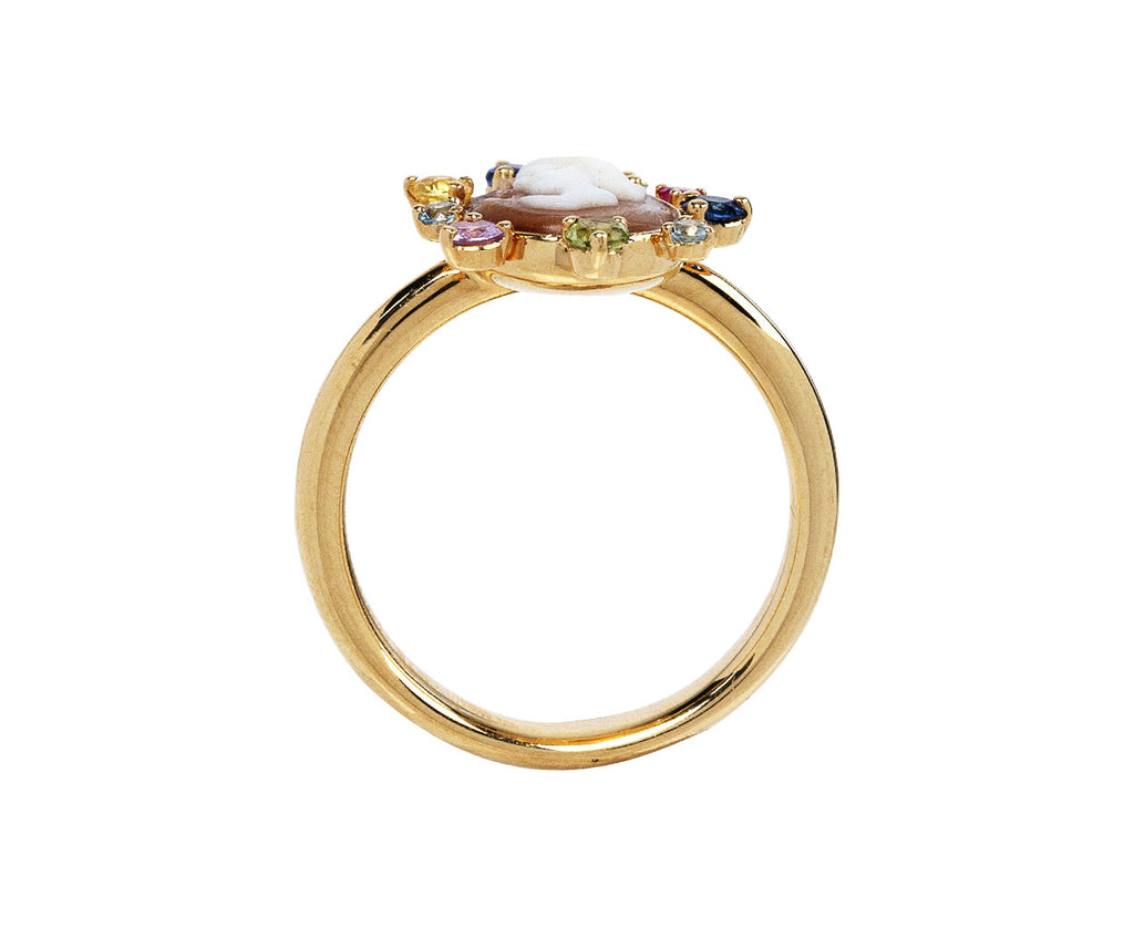 Francesca Villa Be Cool Vintage Cameo Rainbow Sapphire Ring Top
