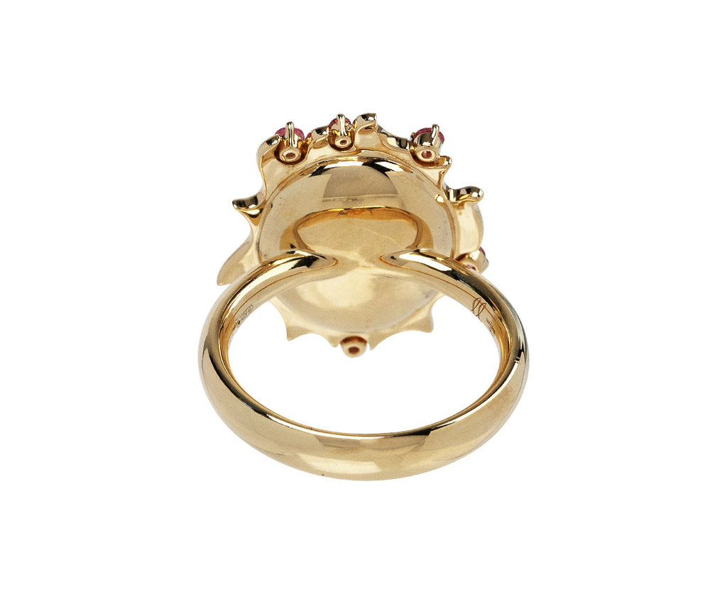 Francesca Villa Heart of Fire Pink Tourmaline Enamel Ring Back