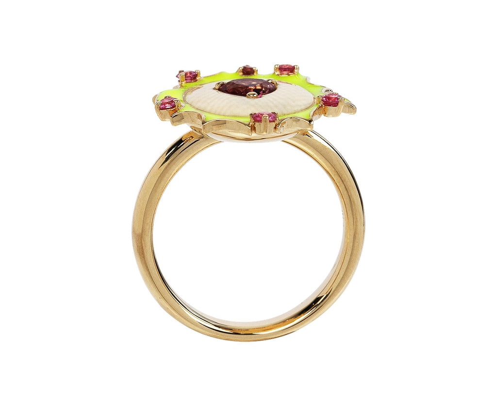 Francesca Villa Heart of Fire Pink Tourmaline Enamel Ring Top