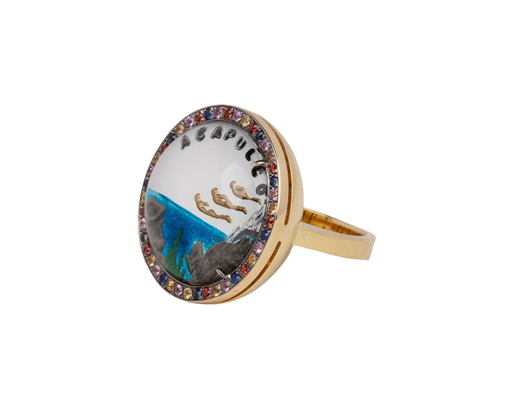 Francesca Villa Rainbow Sapphire Acapulco Being Crystal Ring Side View