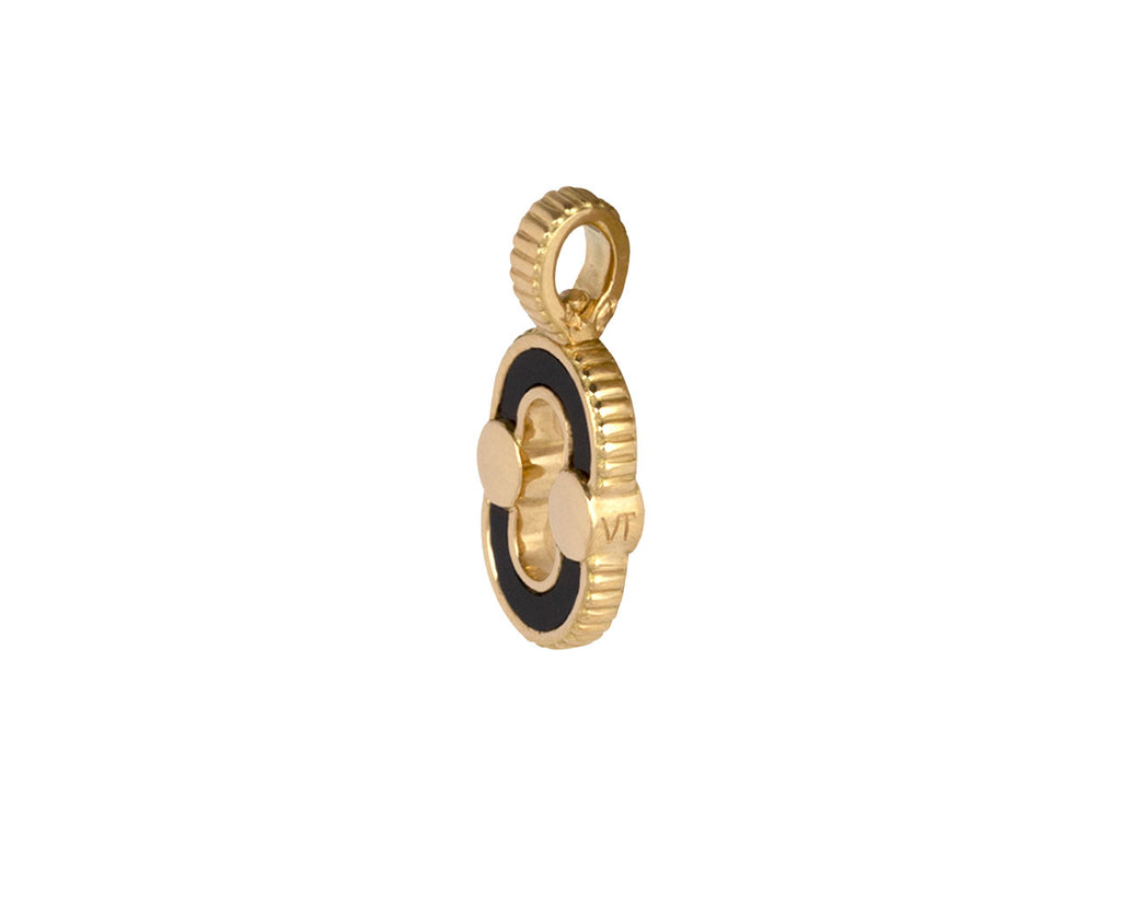 Viltier Black Onyx and Mother-of-Pearl Magnetic Twist Pendant ONLY Side View