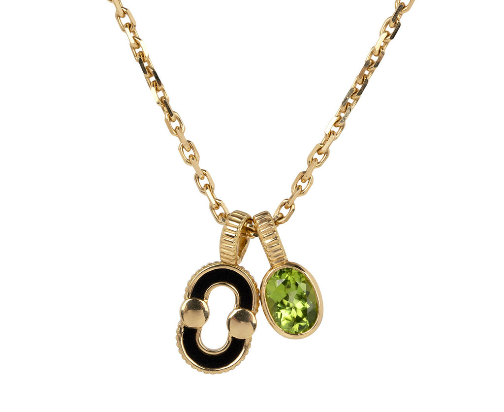 Viltier Black Onyx and Mother-of-Pearl Magnetic Twist Pendant ONLY With Charm On Chain