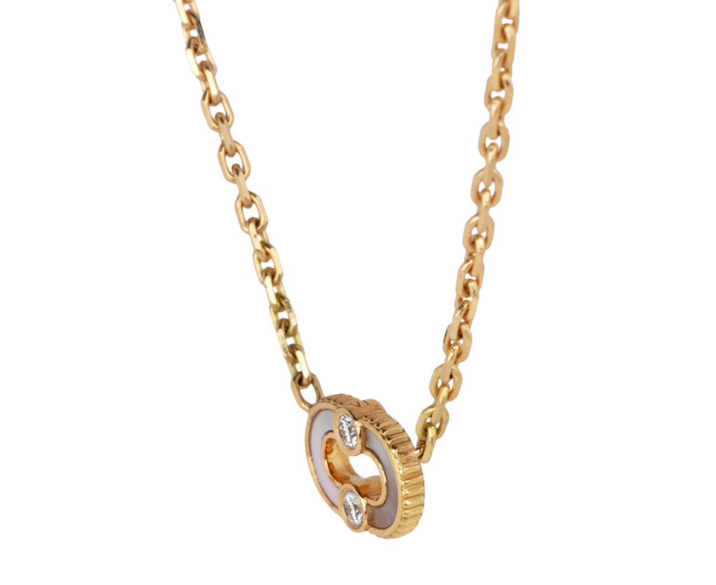 Viltier Mother-of-Pearl and Black Onyx Magnetic Necklace Side View
