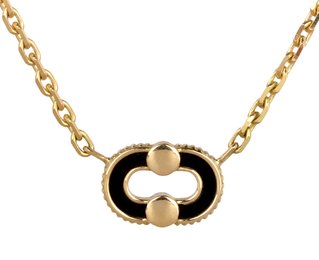 Viltier Mother-of-Pearl and Black Onyx Magnetic Necklace Close Up Onyx