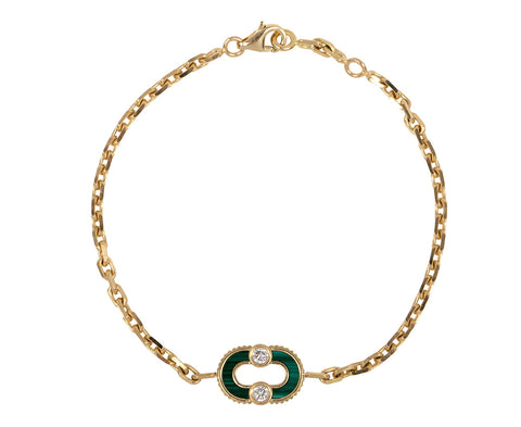 Viltier Malachite and Mother-of-Pearl Magnetic Bracelet