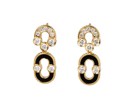 Viltier Onyx and Diamond Magnetic Solo Earrings