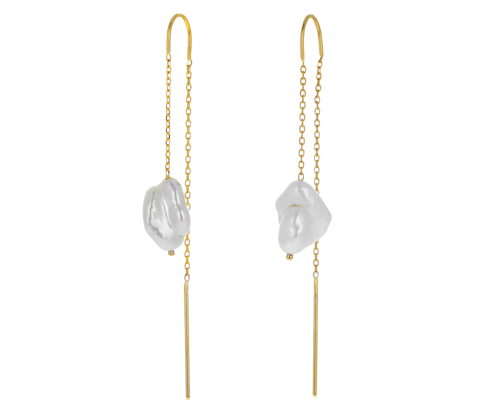 Baby Baroque Pearl Threader Earrings