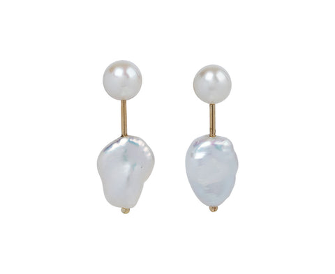 Mini Pearl Cloudbar Earrings
