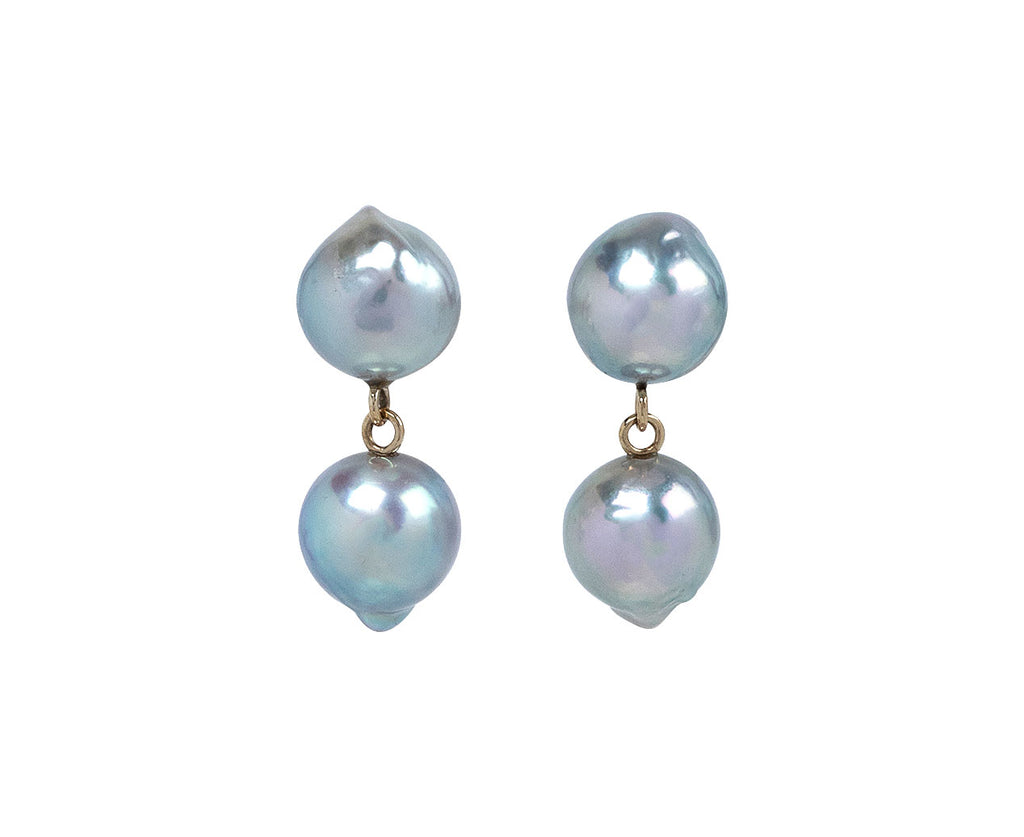 Gray Akoya Baroque Pearl Earrings
