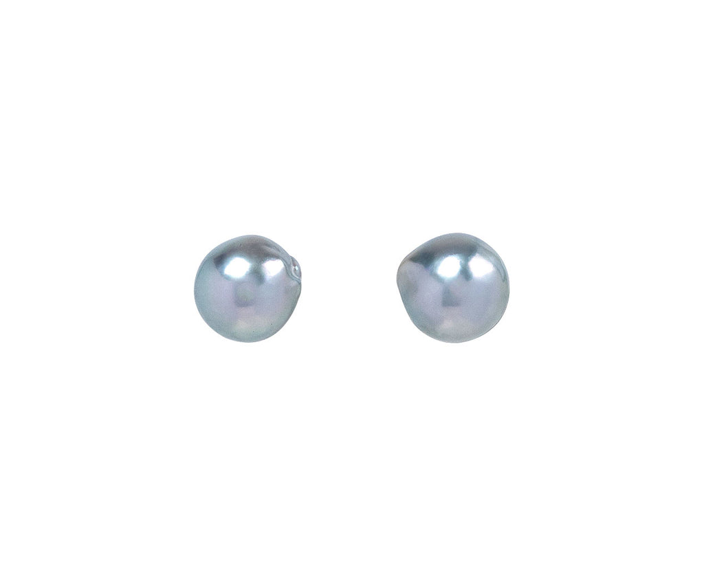 Gray Baroque Akoya Pearl Stud Earrings - TWISTonline 