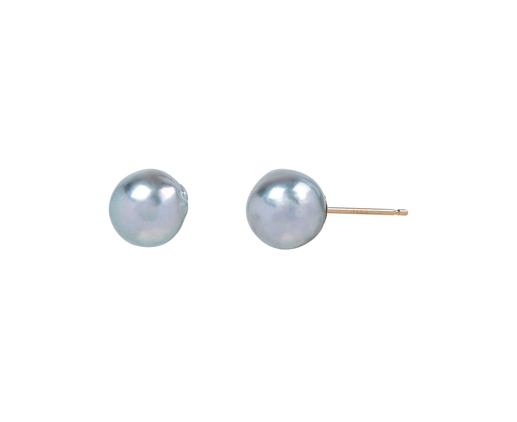 Gray Baroque Akoya Pearl Stud Earrings - TWISTonline 