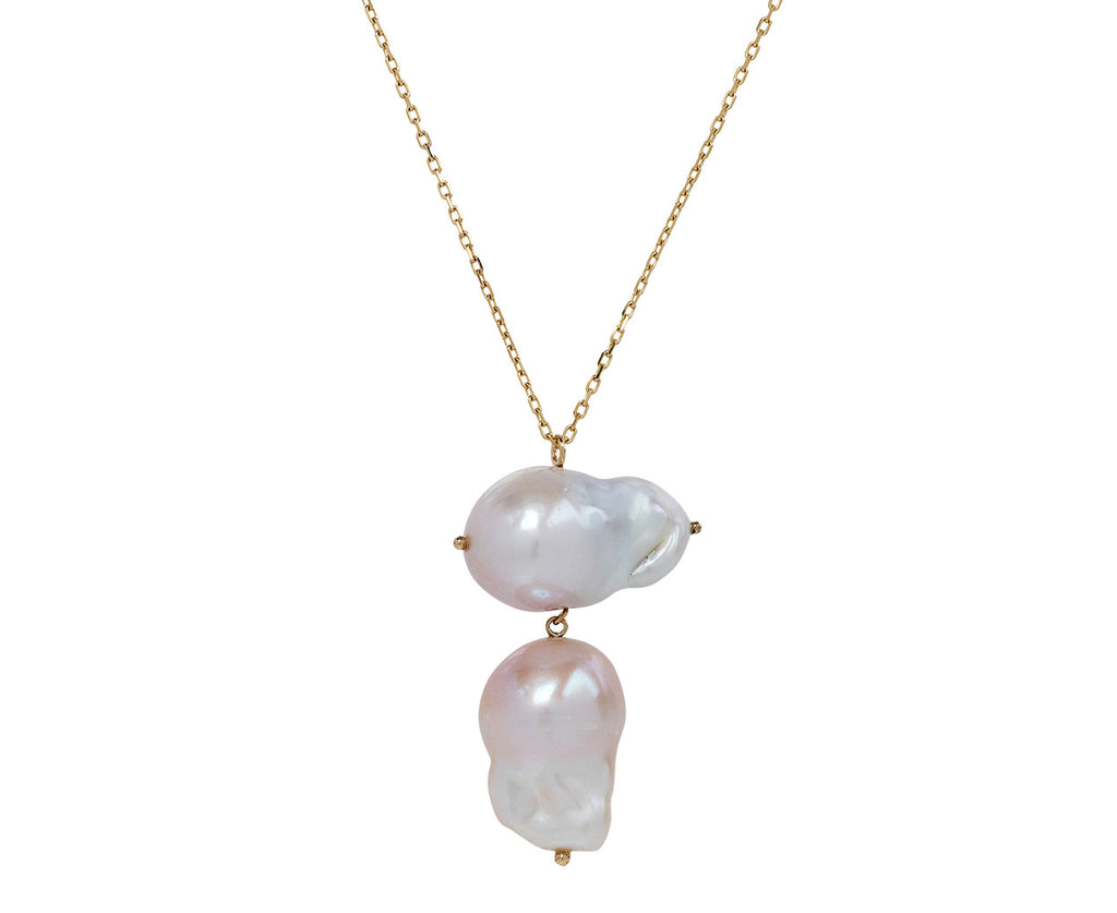 White/Space Double Baroque Pearl Necklace
