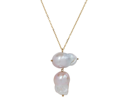 White/Space Double Baroque Pearl Necklace