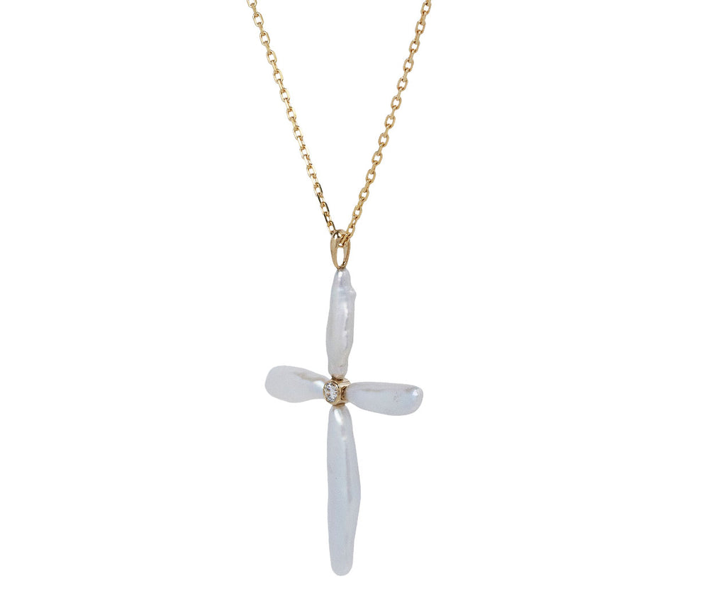 Divina Pearl Cross Necklace