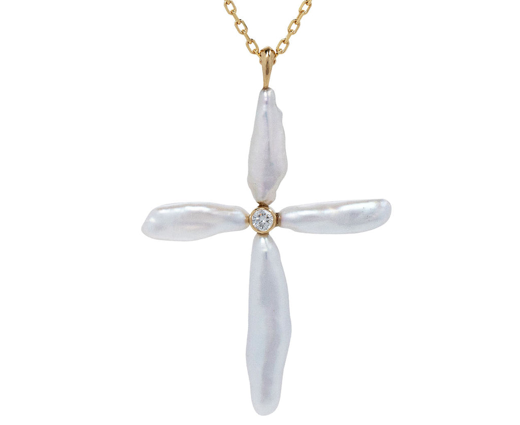 Divina Pearl Cross Necklace