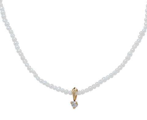 Diamond Moreau Seed Pearl Necklace
