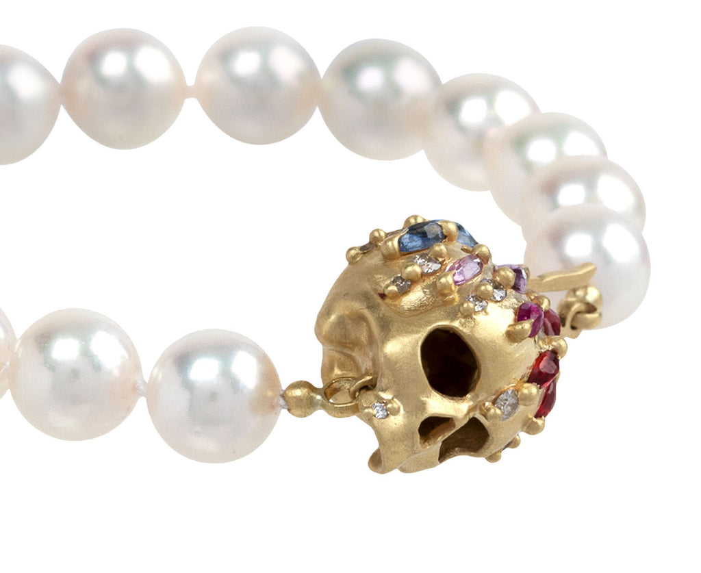 Polly Wales Enchanted City Pearl Bracelet Bottom of Skull