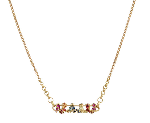 Polly Wales Rainbow Fontaine ID Bar Necklace