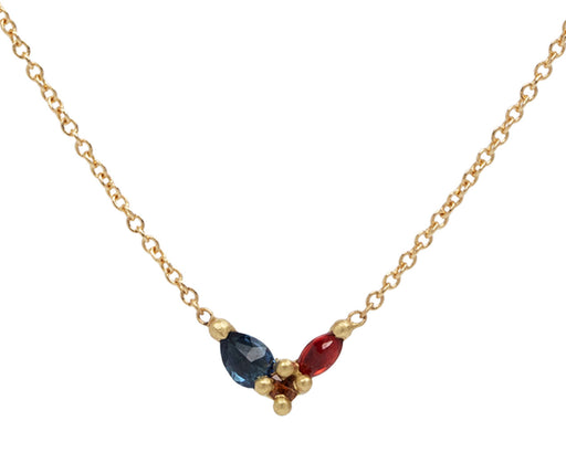 Rainbow Sapphire Floret Necklace