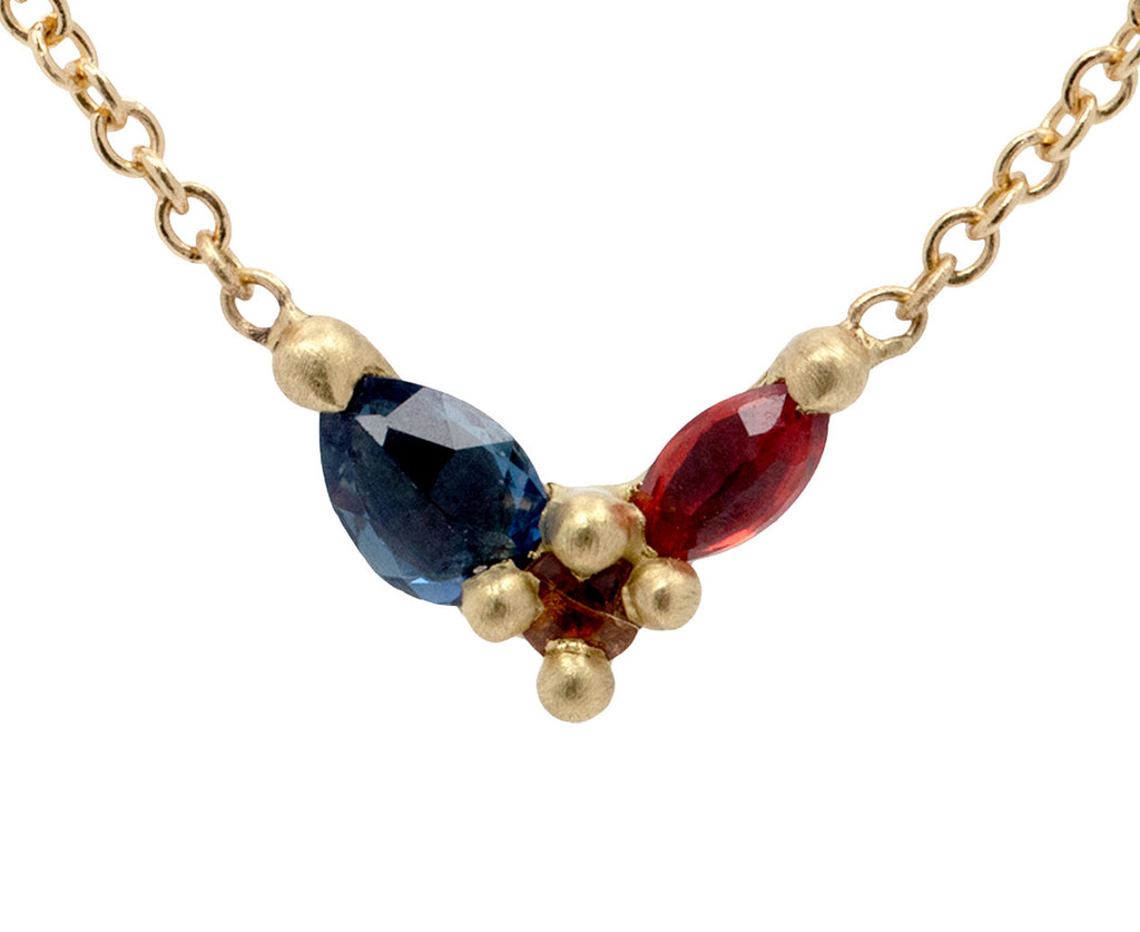 Rainbow Sapphire Floret Necklace