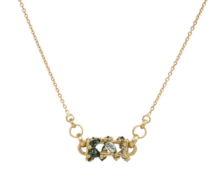 Polly Wales Green Horizontal Fontaine Bar Necklace