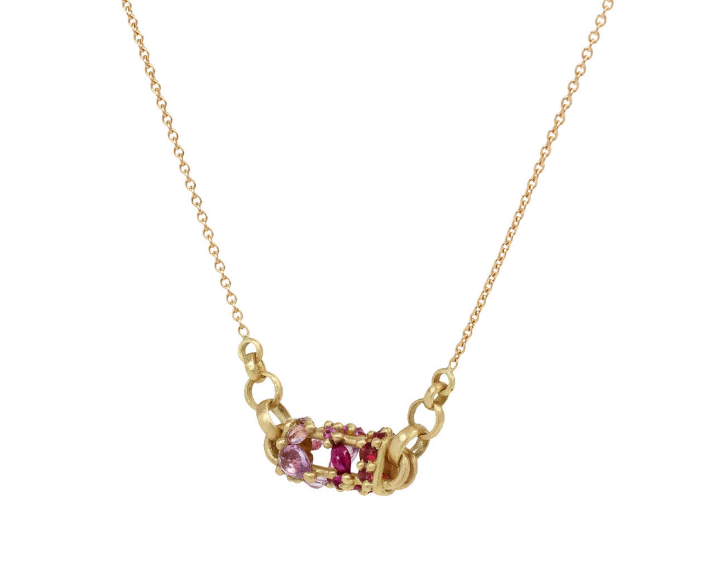 Polly Wales Plum Blossom Horizontal Fontaine Bar Necklace Side View