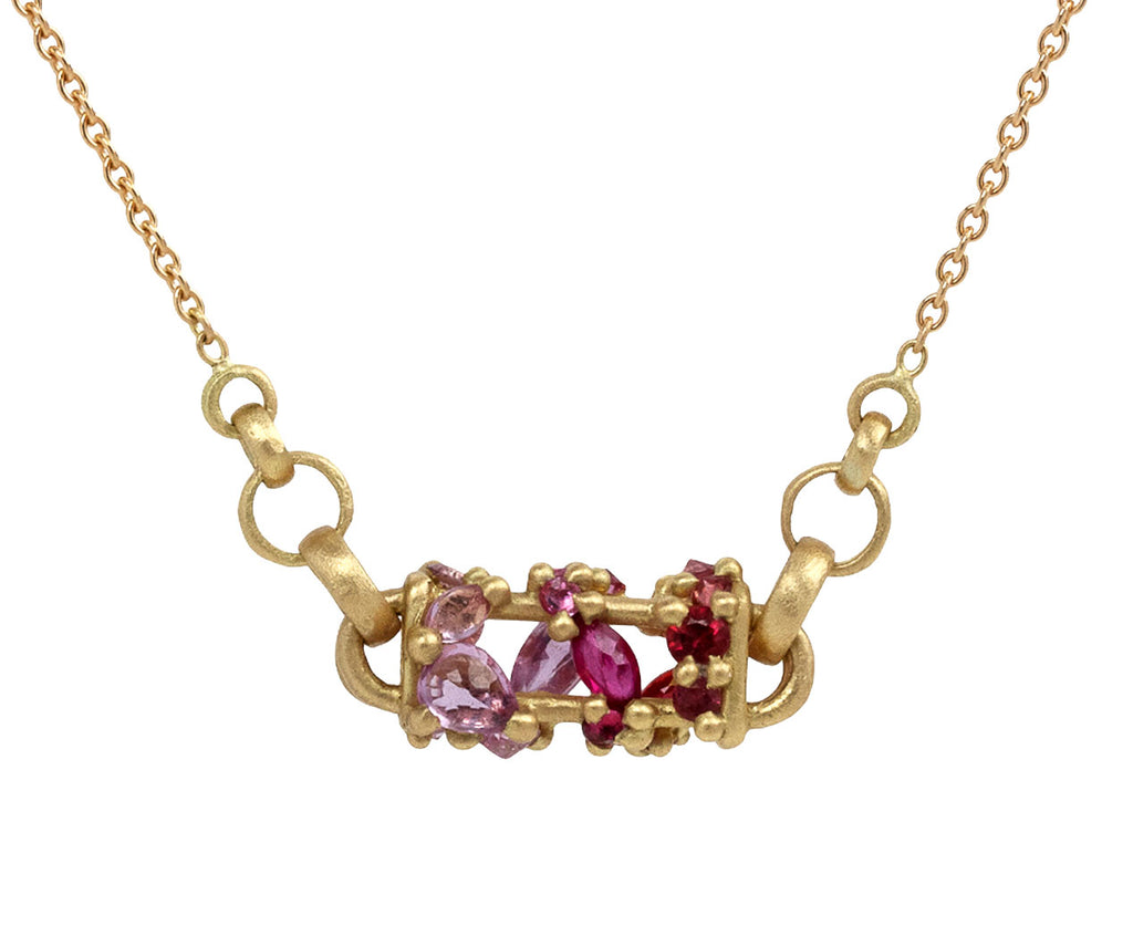 Polly Wales Plum Blossom Horizontal Fontaine Bar Necklace Close Up