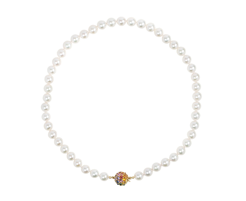 Polly Wales Medium Rainbow Sputnik Pearl Necklace Full Necklace