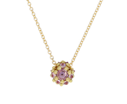 Pink Sapphire Small Sputnik Pendant Necklace