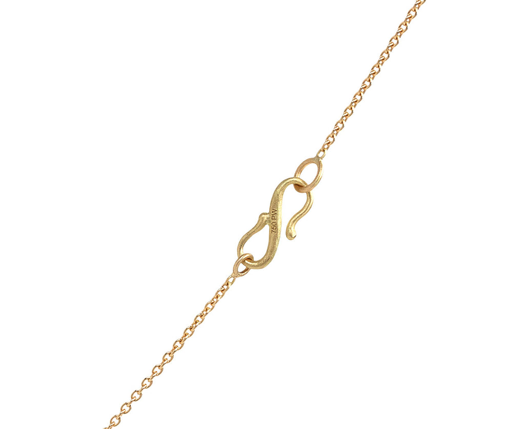 Polly Wales Green Vertical Fontaine Bar Pendant Necklace Clasp