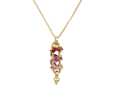 Polly Wales Plum Blossom Vertical Fontaine Bar Pendant Necklace