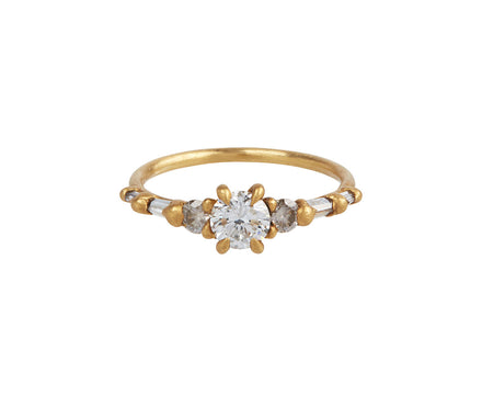 Audrey Triple Round Diamond Solitaire Ring