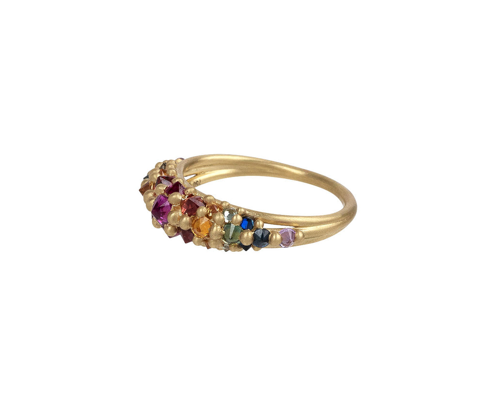 Polly Wales Rainbow Sapphire Galaxy Ring Side View