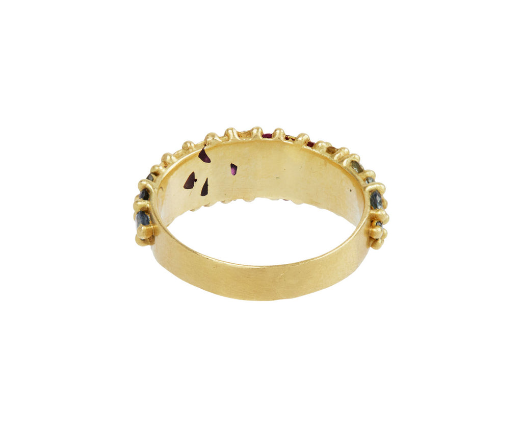 Polly Wales Rainbow Sapphire Tapered River Ring Back