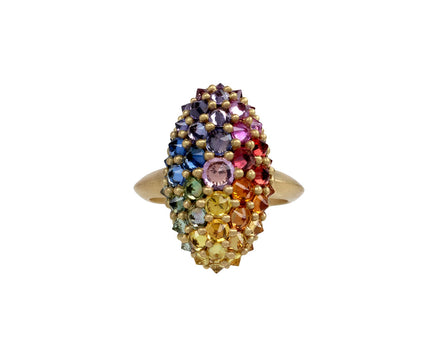 Polly Wales Rainbow Sapphire Sputnik Cocktail Ring